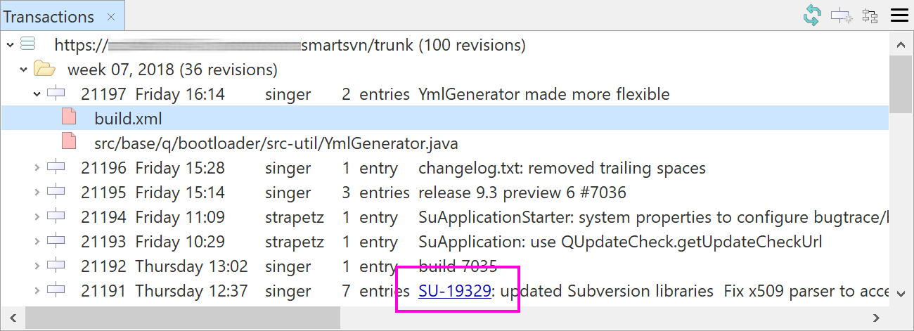 link detection for configured bugtraq-properties