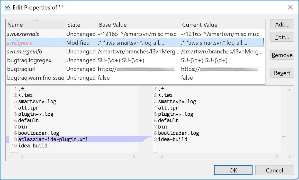 Edit properties with properties compare.