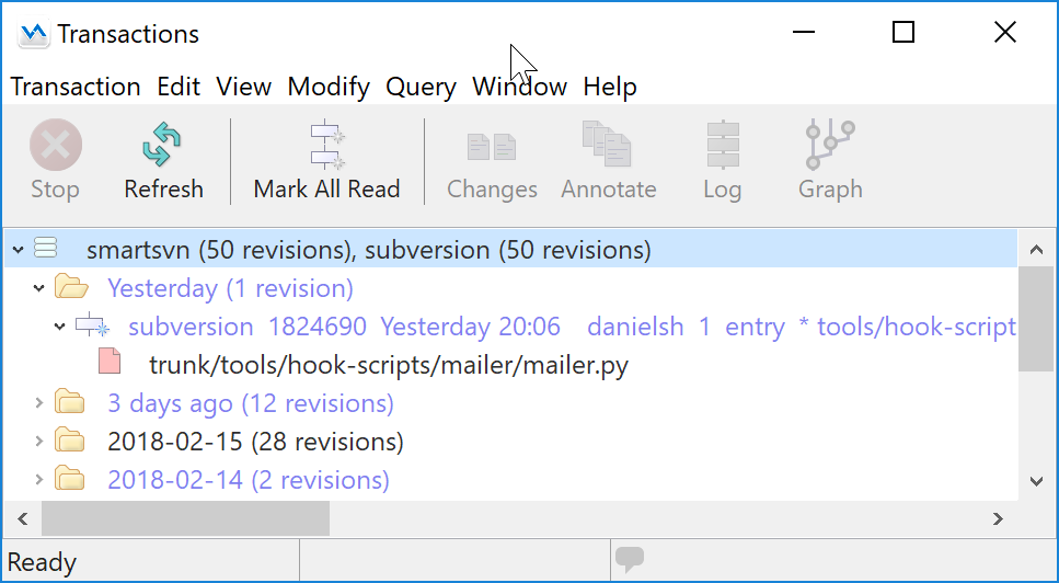 stand-alone transactions window