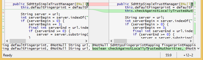 Compare: optionally show current line and its counterpart one above the other