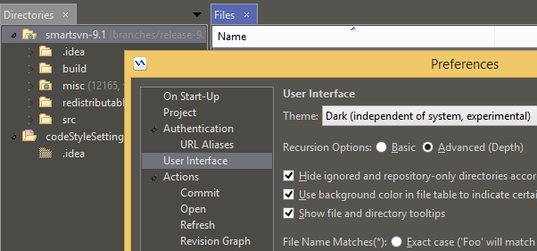 Dark theme